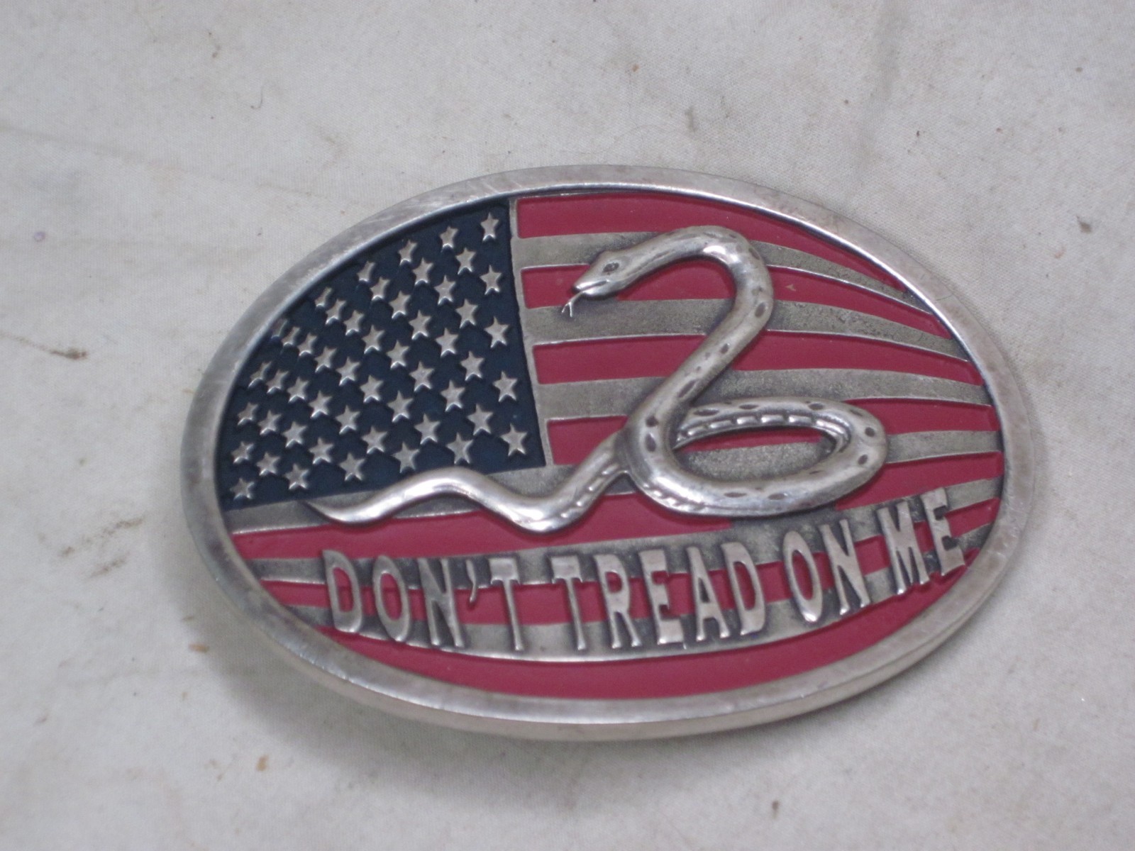 DON&rsquo;T TREAD ON ME Belt Buckle American Flag Snake detail USA United States James