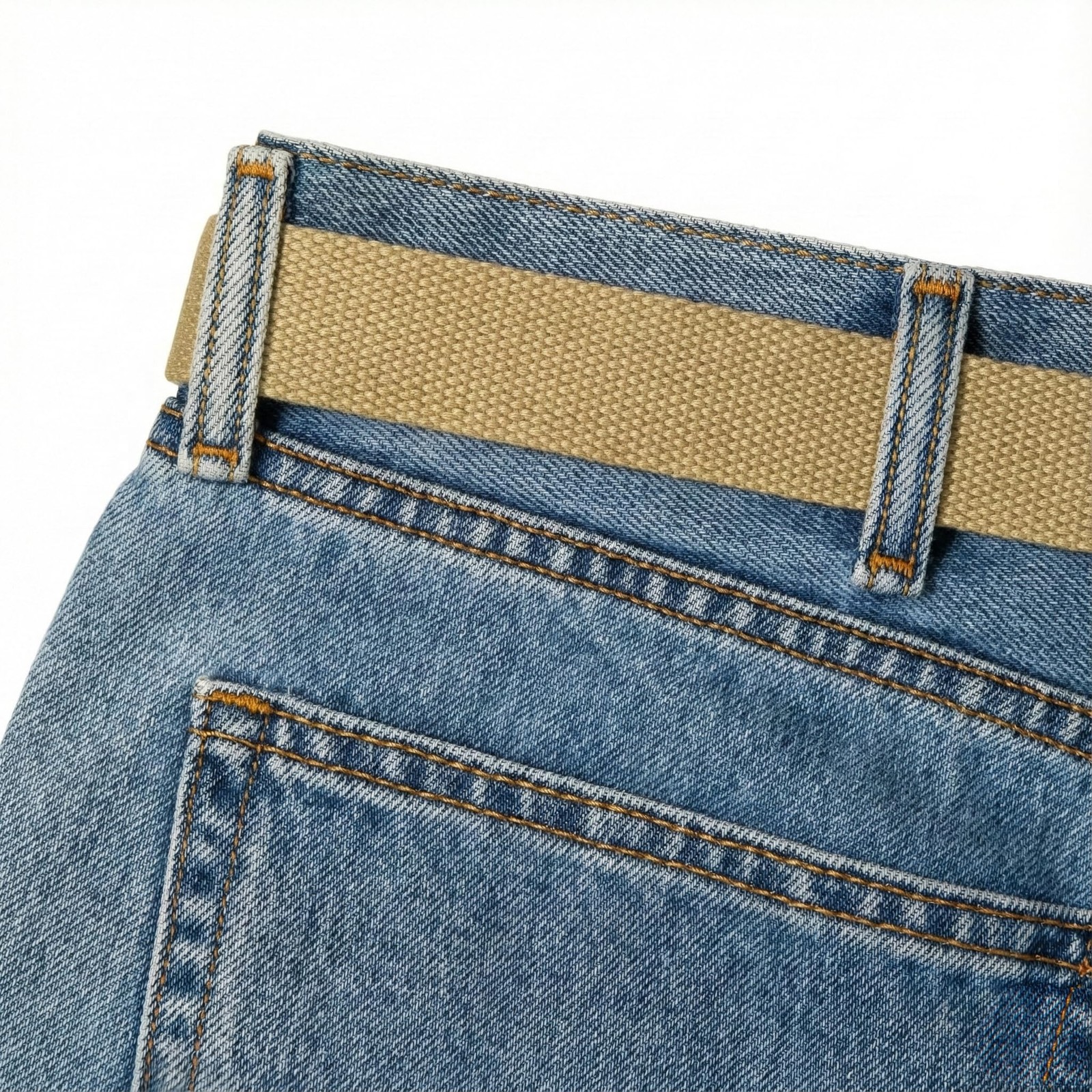 Canvas Web Belt Military Style with Black Buckle and Tip 56&Prime; One Size, Khaki