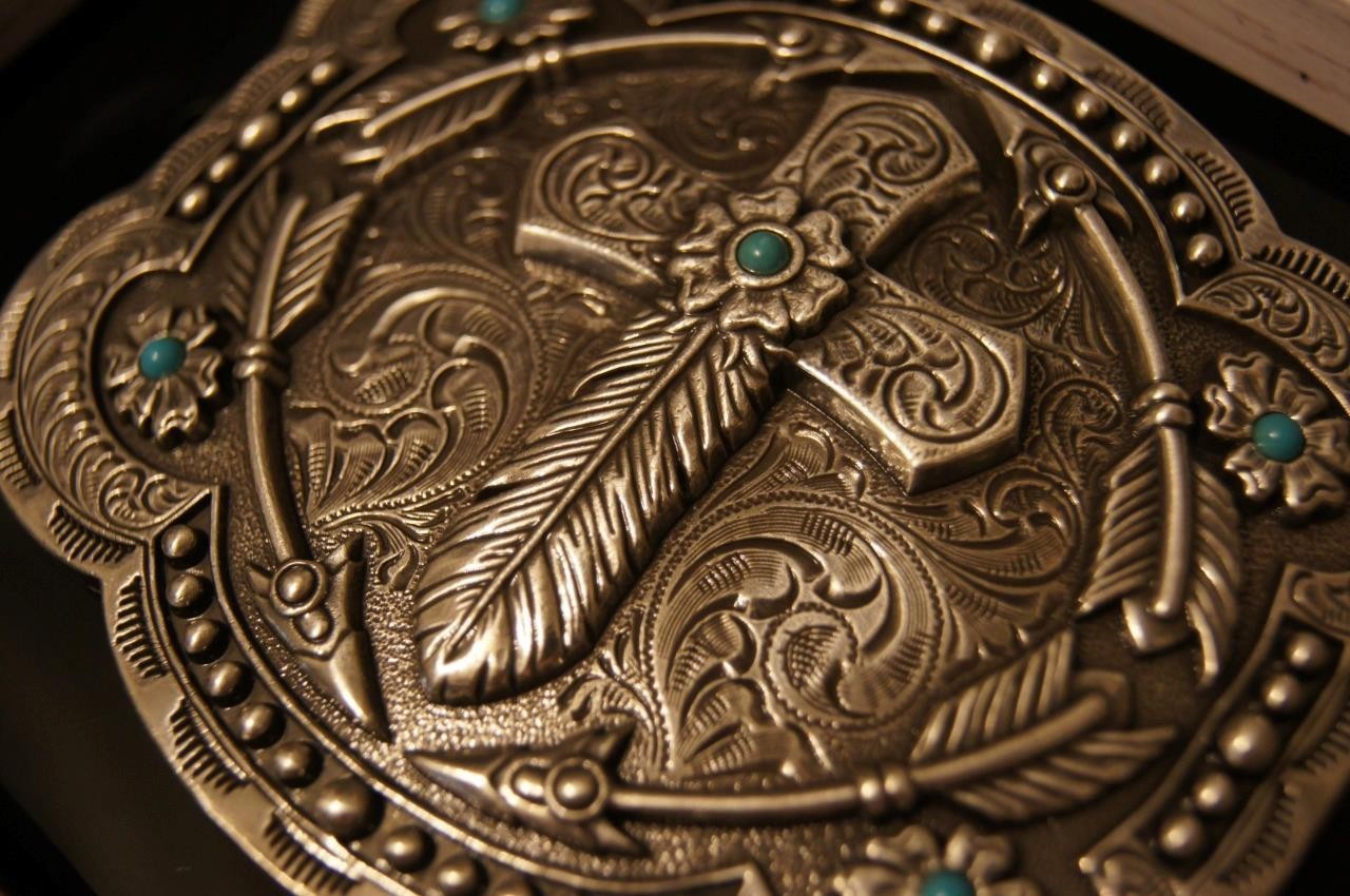 Blazin Roxx Feather Cross and Arrows BELT BUCKLE 37939
