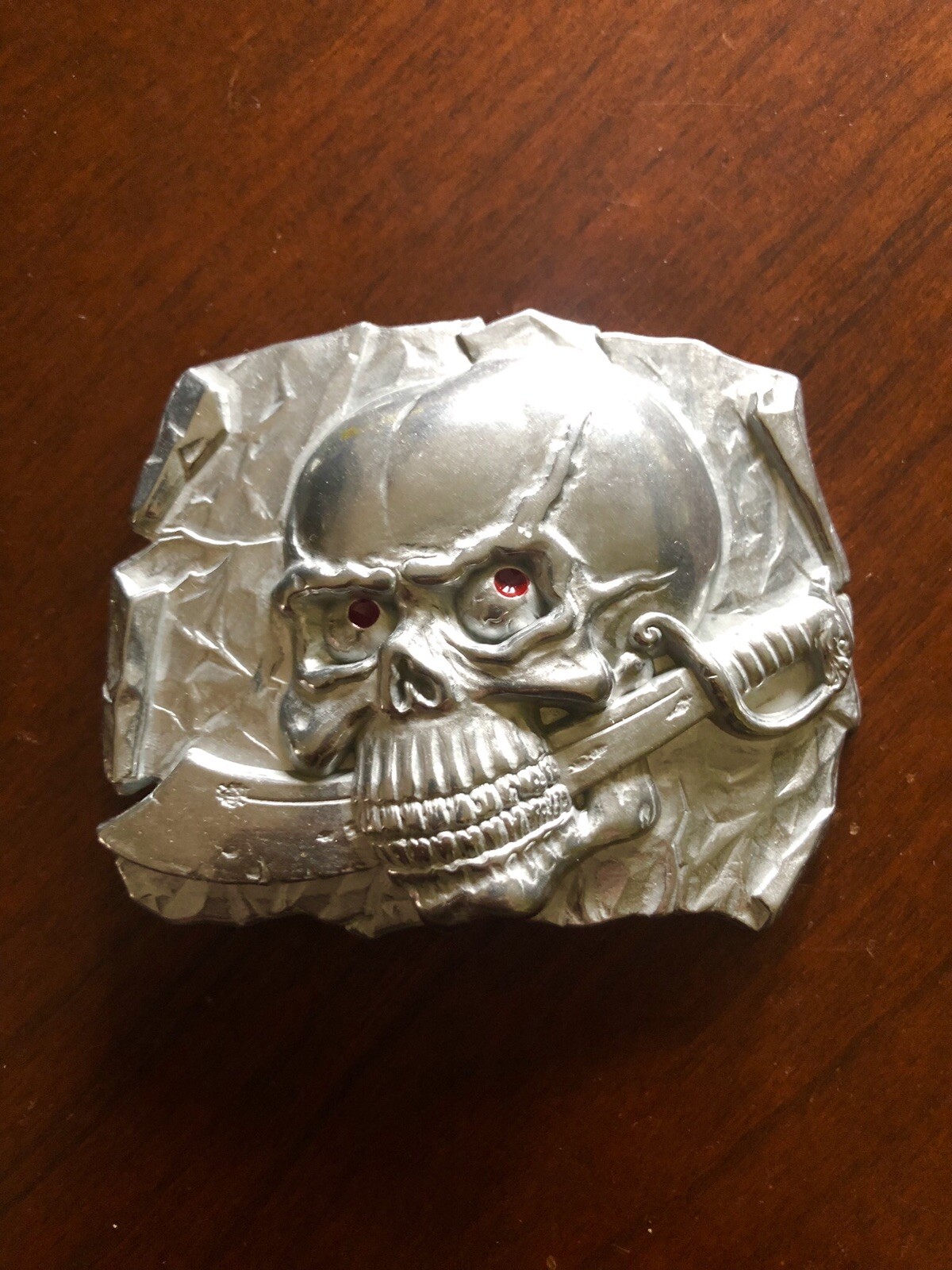 Skeleton Skull Head Sword Weapon Scary Evil Skullhead Unisex Men’s Belt Buckle