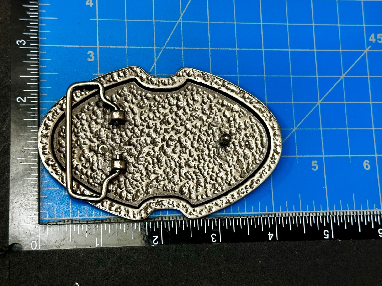 Smiling Skull Head Crossbones Ribbon Picture On Studded Unique Belt Buckle