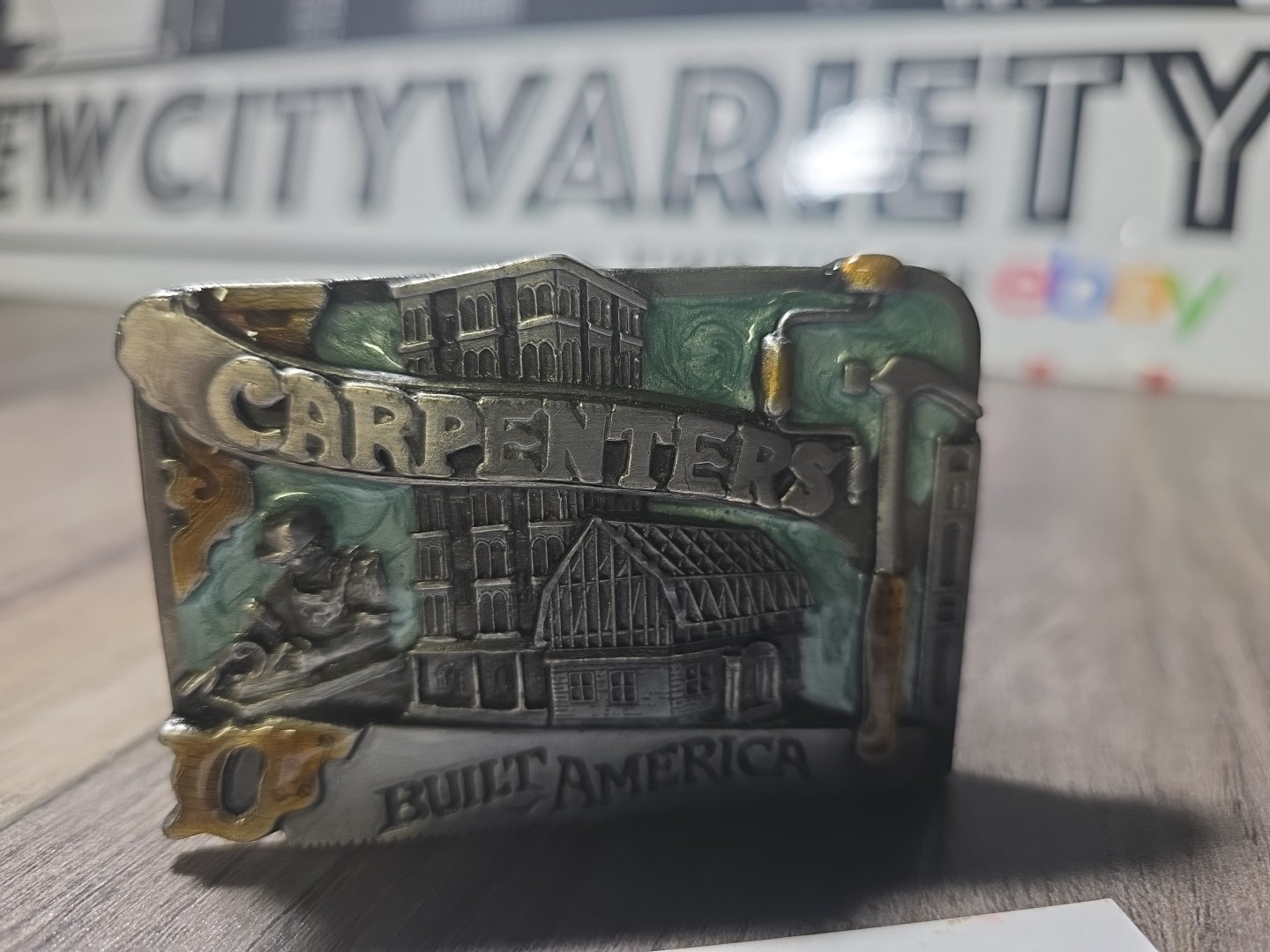 Vintage siskiyou carpenters built America Belt Buckle