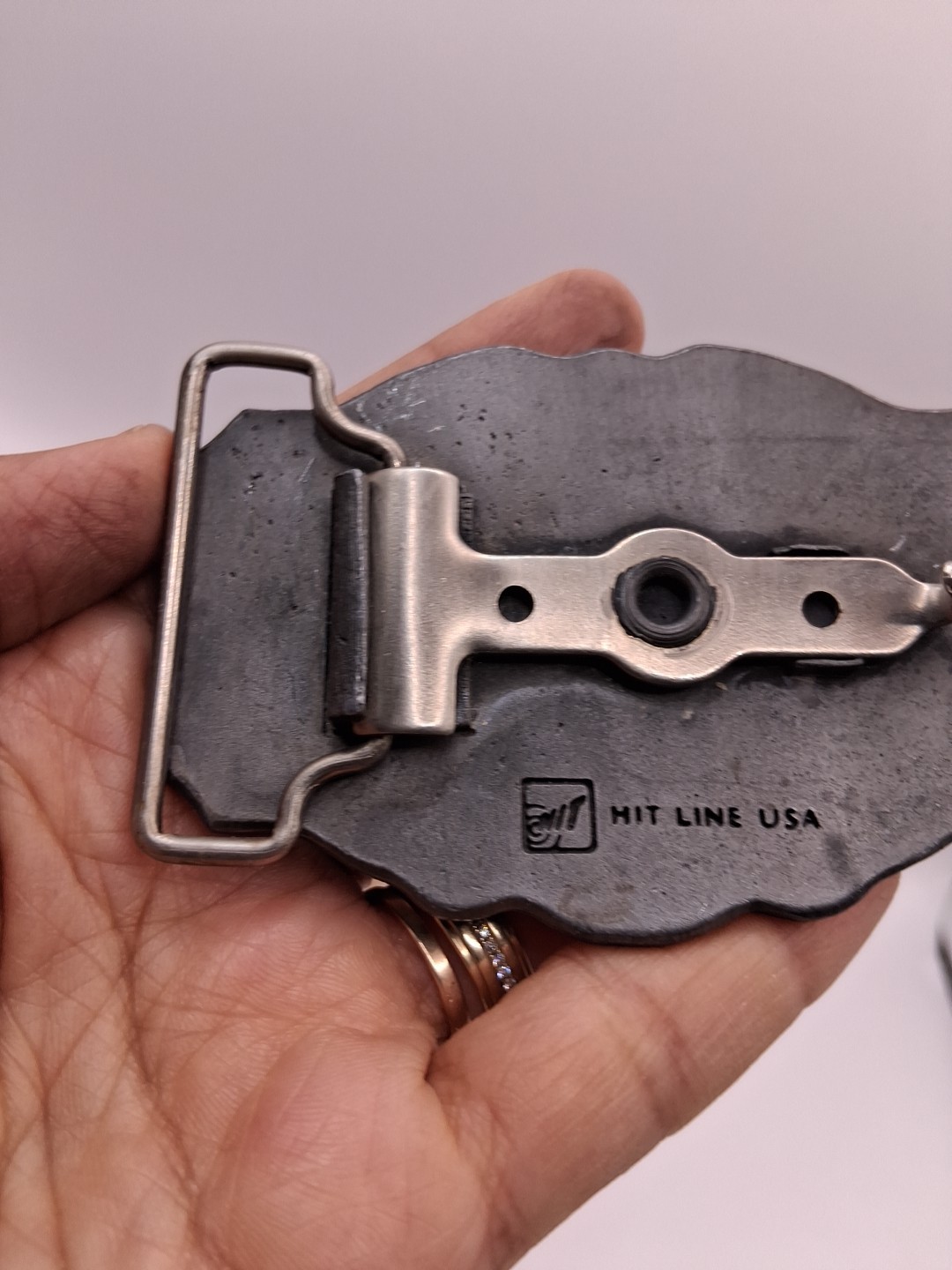Vtg. Uniq Hit Line USA Local 1931 UMWA Is Here To Stay Belt Buckle.
