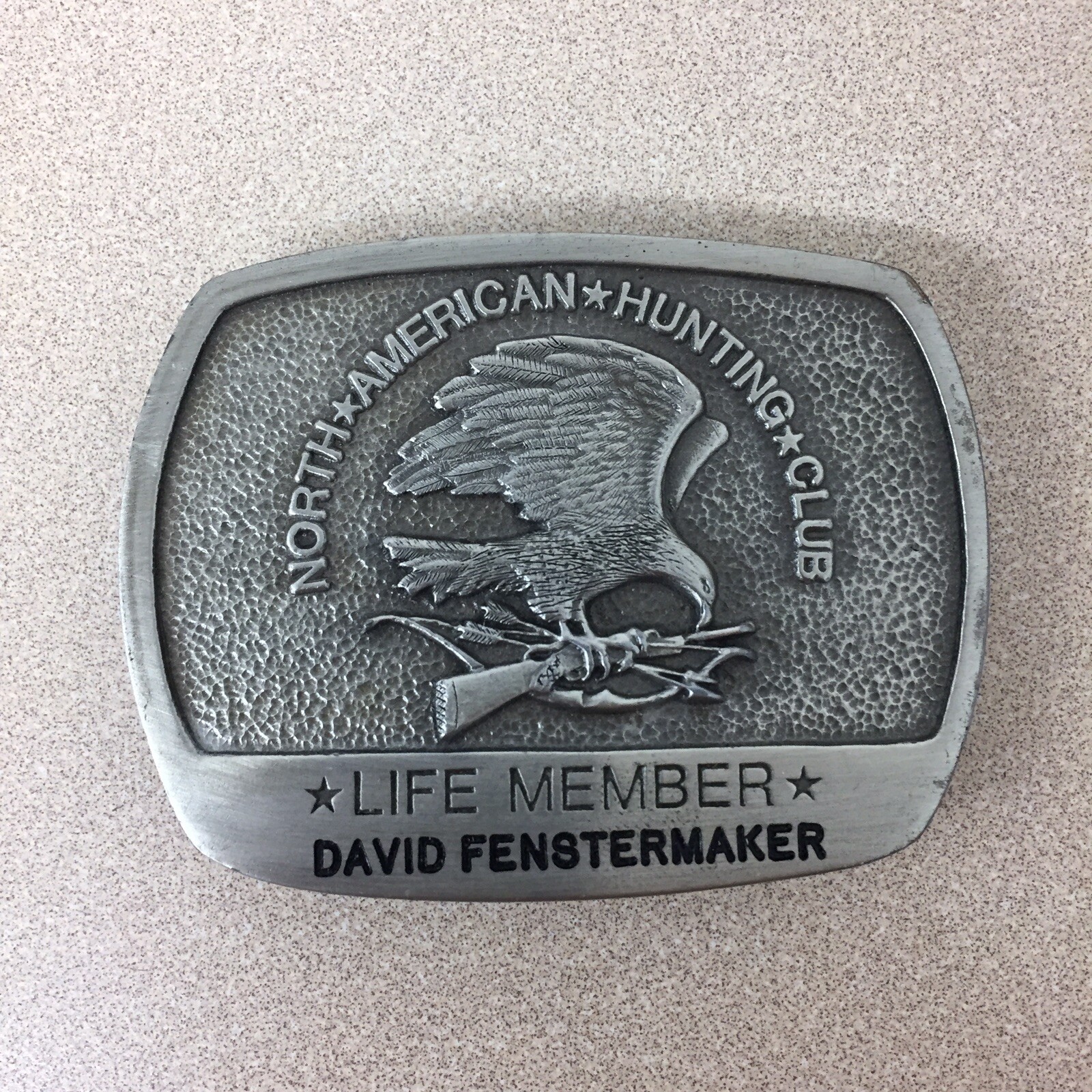 North American Hunting Club Life Member David Belt Buckle 1981 AR110