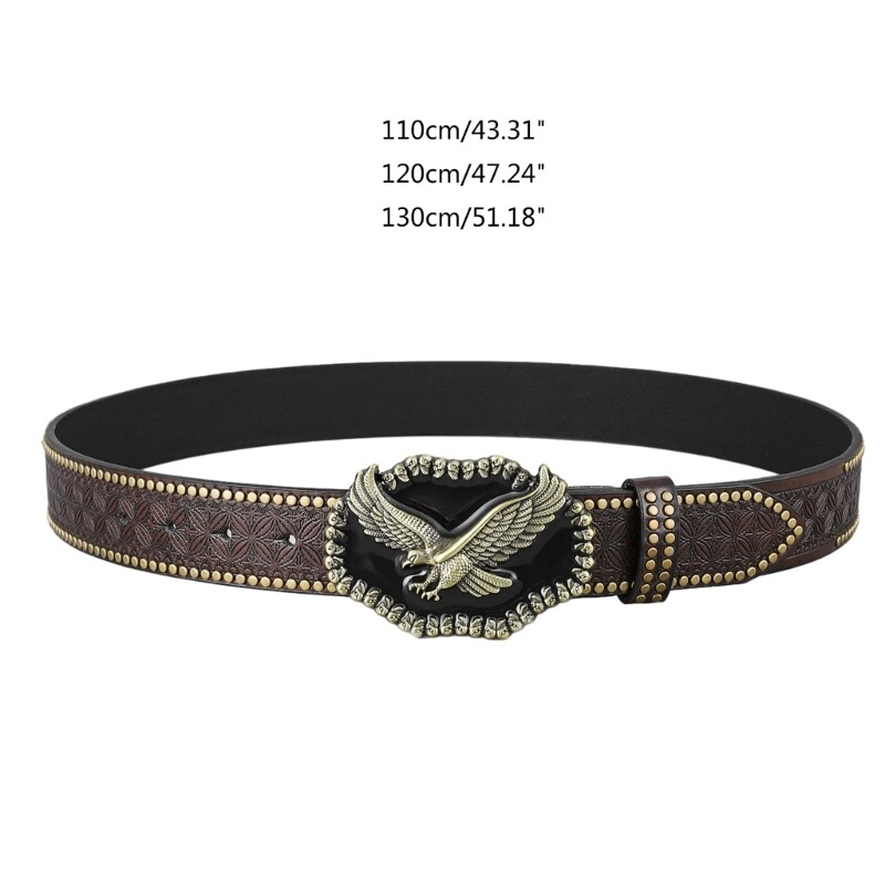 Women Men Belt Casual PU Leathers Adjustable Belt Waistband Western Cowboy Belt