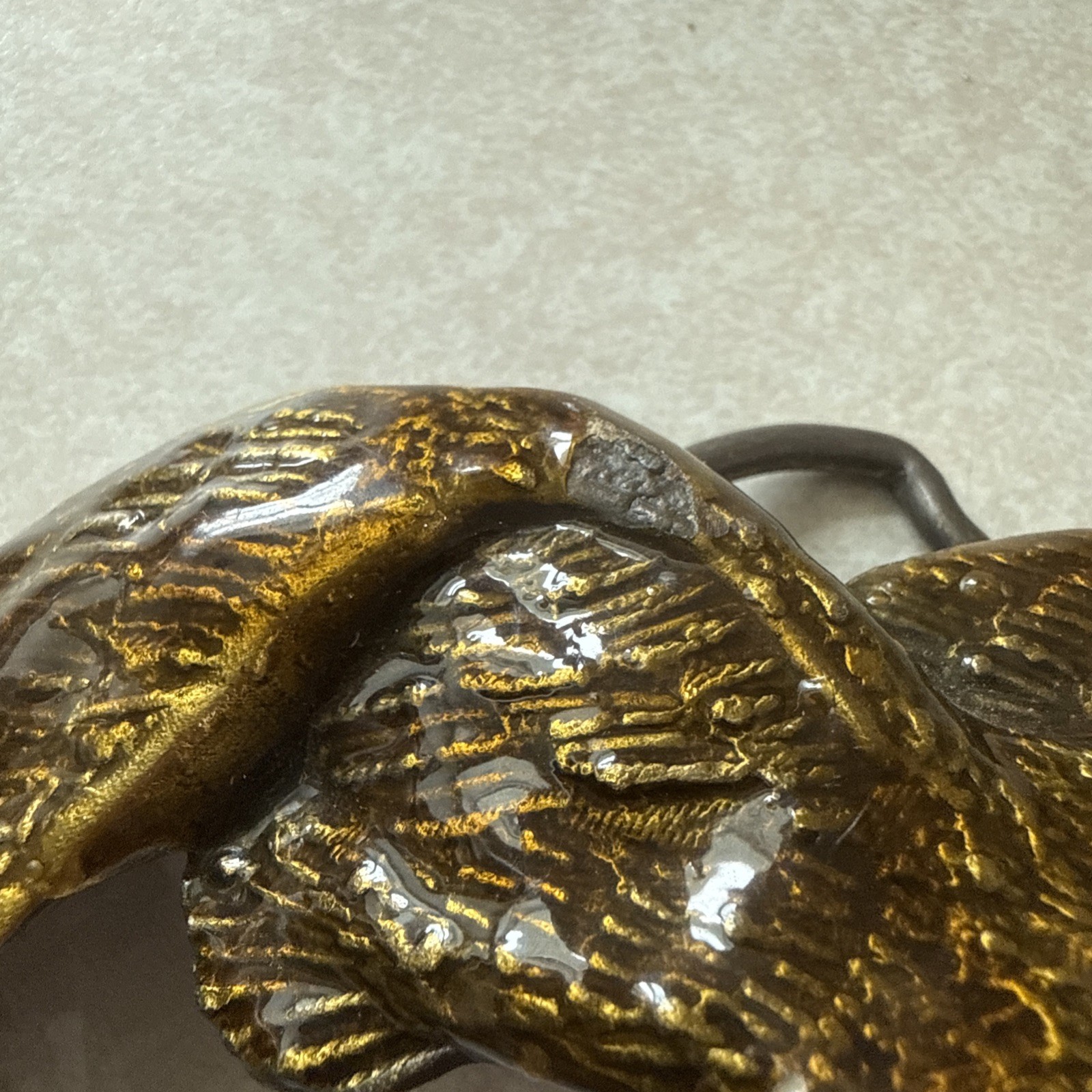 Men&rsquo;s Bald Eagle Bird Belt Buckle Brass? Metal Western Style Painted Varnished