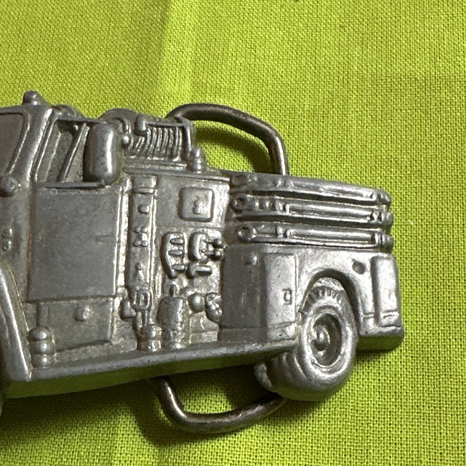 Vintage 1978 Baron Buckle Original Fire Truck Belt Buckle 4085