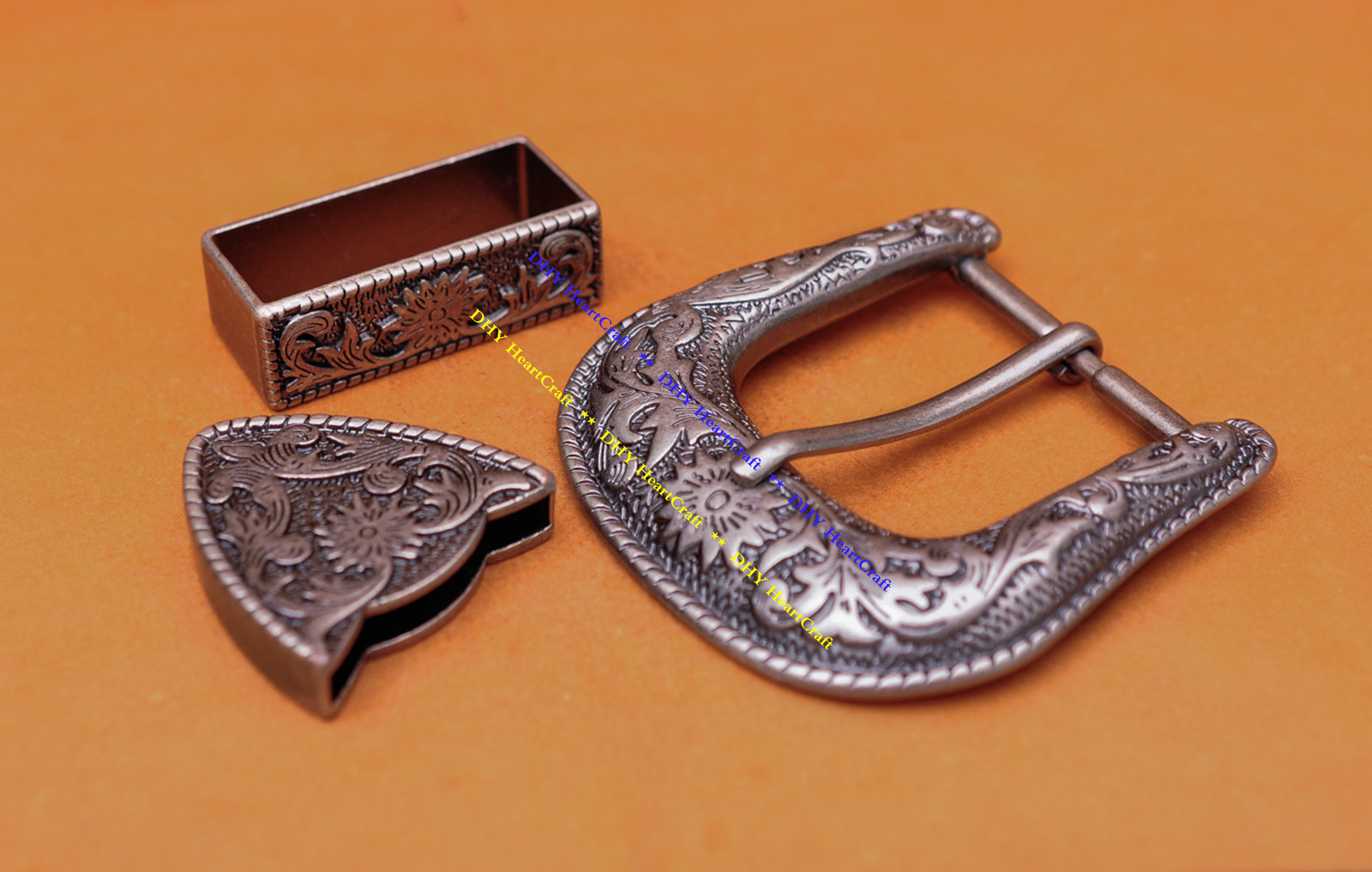 Quality Western Floral Engraved Antique Belt Buckle Set Fits 1 1/2&Prime;Wide Straps