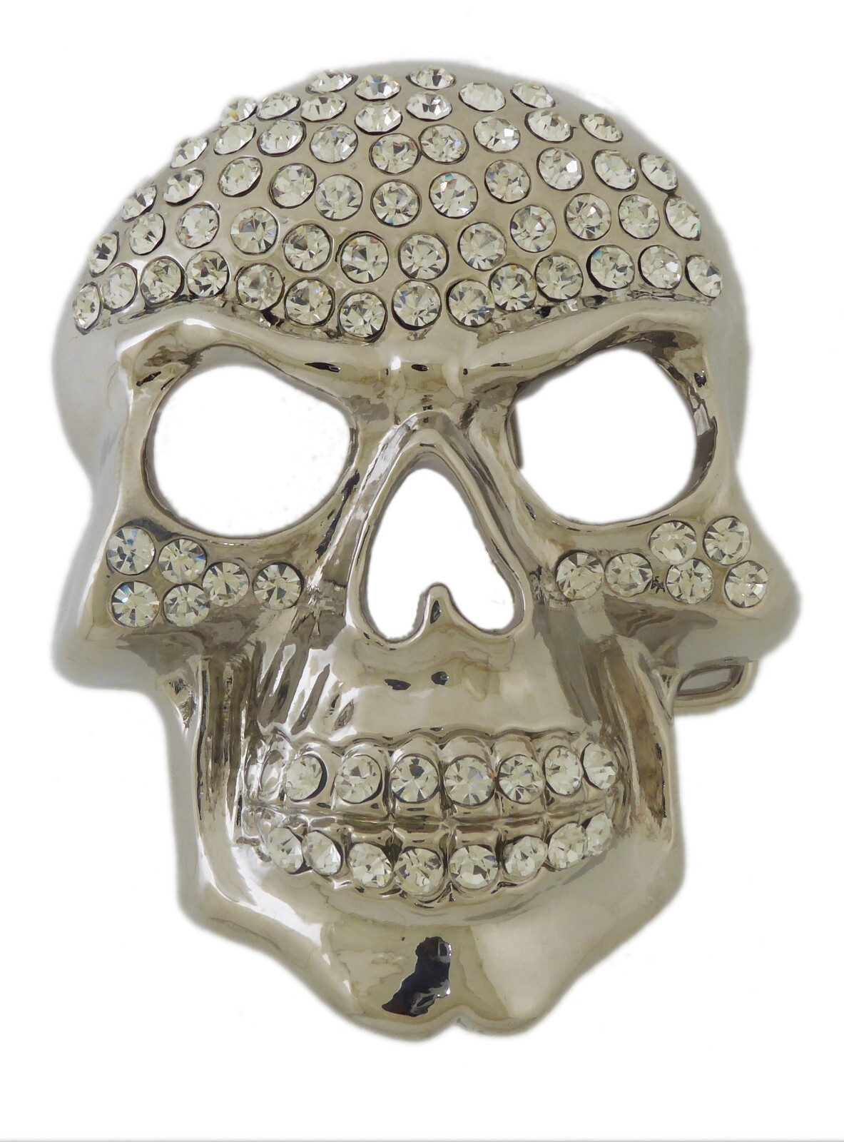 Skull Belt Buckles New Men Women Silver Rhinestones Iced Style Halloween Costume