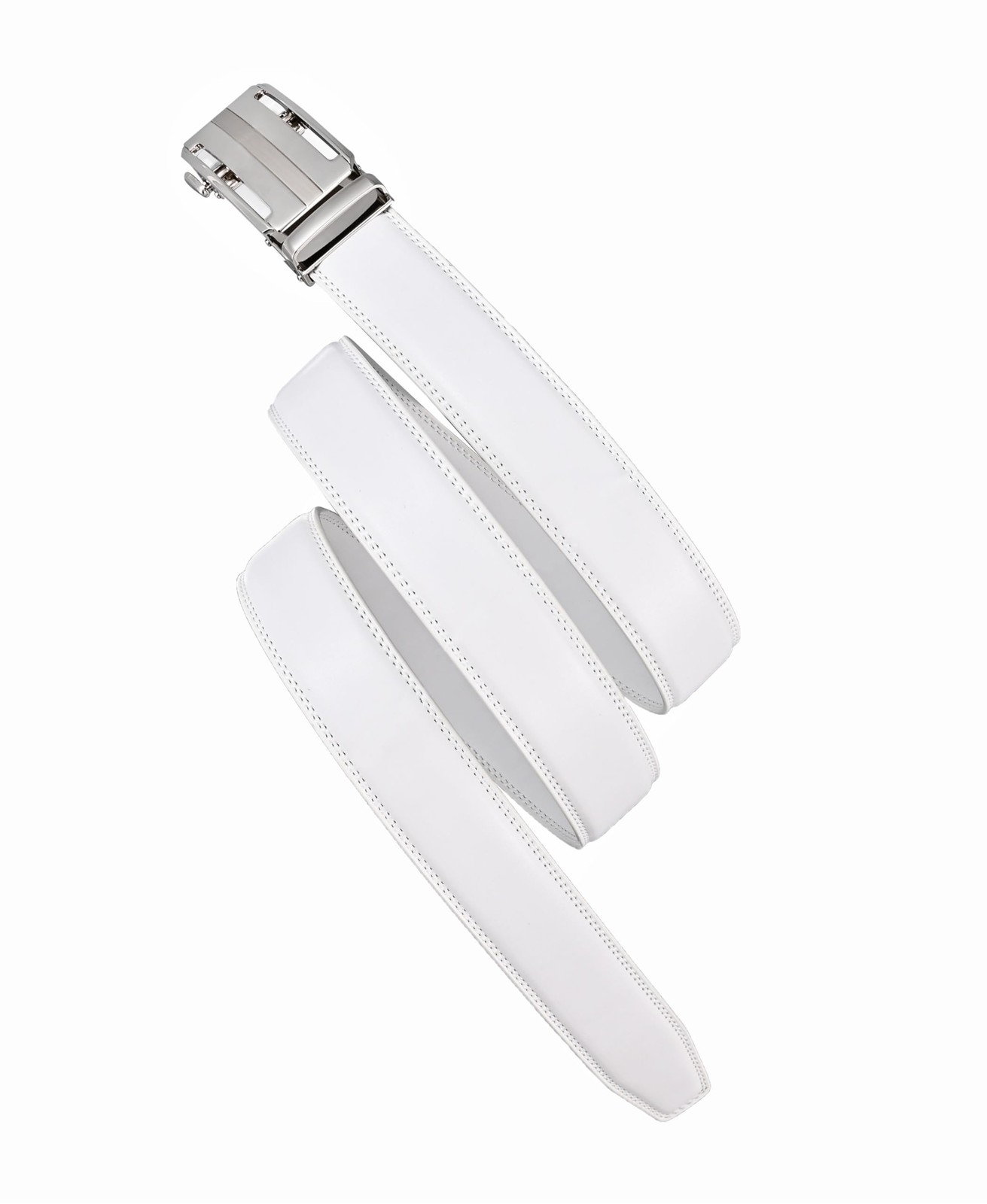 KUULIMEE White Belt Men, Ratchet Dress 30&Prime;-36&Prime; Waist Adjustable, White-04
