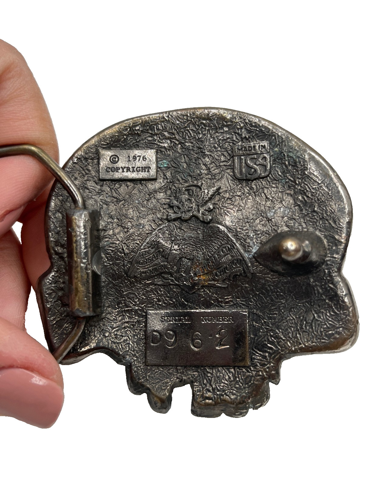 The Great American Buckles Co. Chicago 1976 Skull Belt Buckle