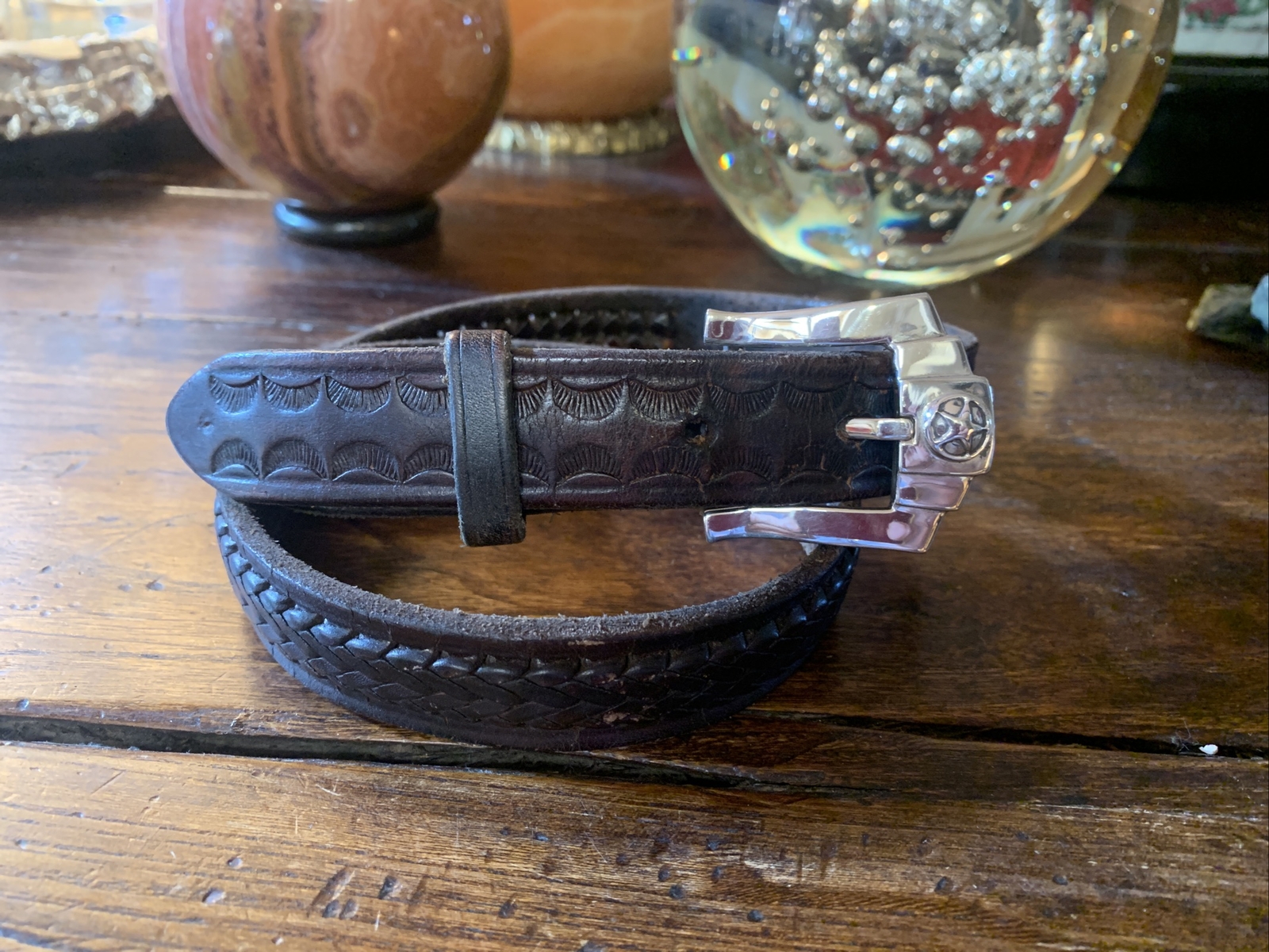 ✅ Old Pawn James Reid style Sterling Silver Belt Buckle Set 26-29”-✅1.”