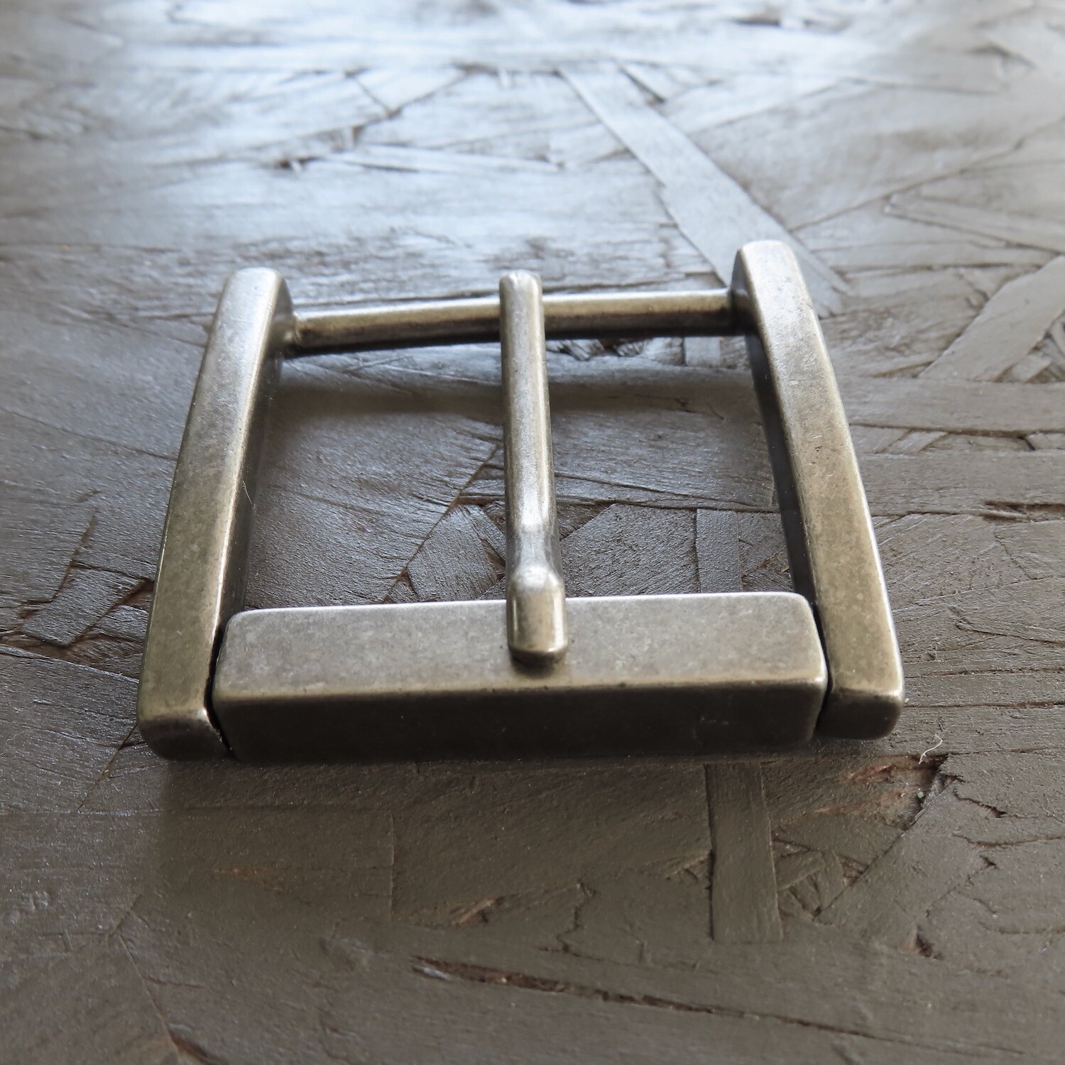 Single Prong Belt Buckle Mens Silver 1.5 Square Roller Replacement Casual Retro