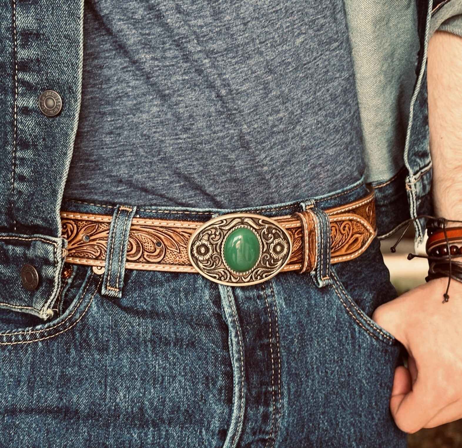 Western Buckle Solid Brass Cowboy Rodeo Buckle