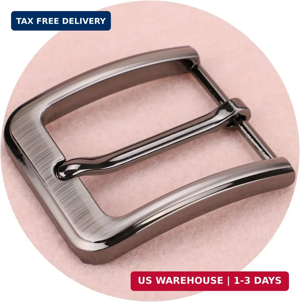 1.5 Inches (38-40 mm) Belt Buckle Single Prong Square Replacement Buckle for Men