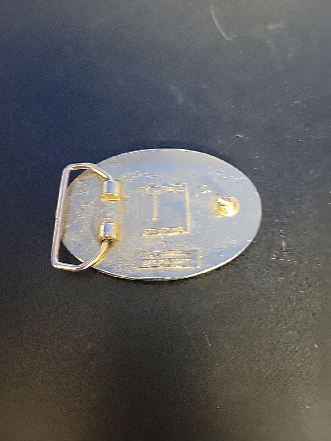 Vintage Oil Pump Oil Drill 24K Gold Overlay Belt Buckle KMD Energy VHTF