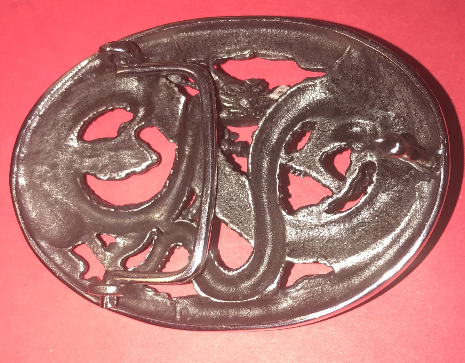 Metal Silver Tone Dragon Belt Buckle New In Box Free Shipping￼￼