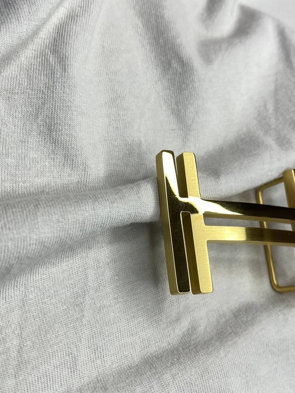 H 32mm 1.25` Belt Buckle Gold Tone Double H Replacement Buckle