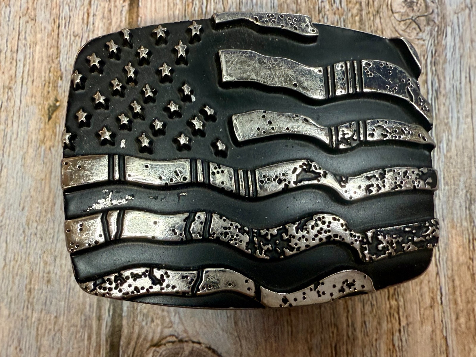 United States American Flag Engraved Patriotic – #6386 Chrome Brand Belt Buckle