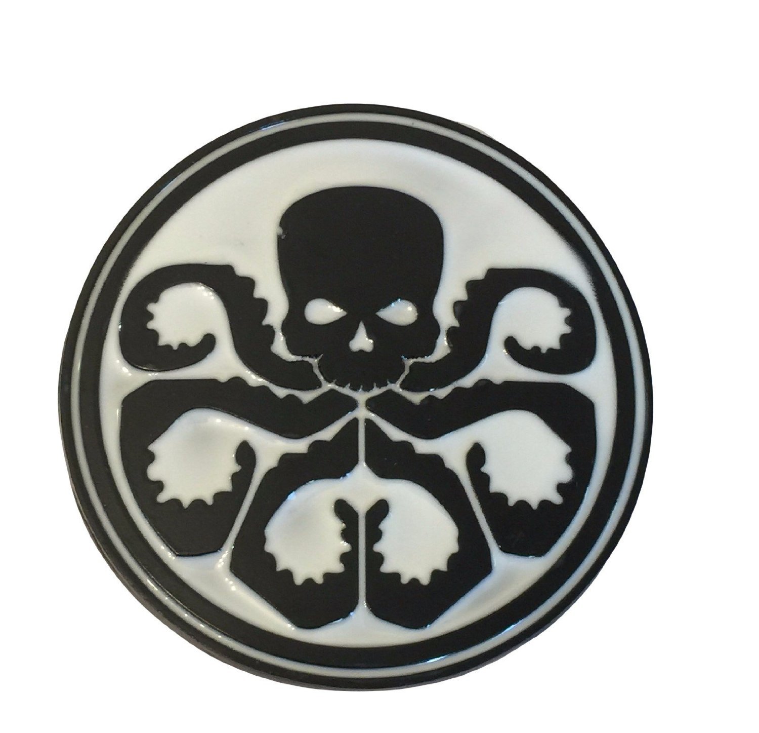 Marvel Comics CAPTAIN AMERICA Hydra Black On White Metal/Enamel Belt Buckle