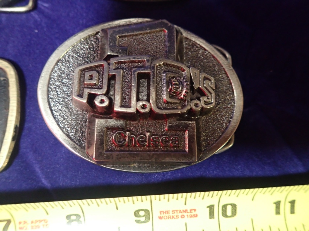 Lot of (4) Trucker Belt Buckles Eagle Buckets Raleigh Lights Power Take Off&rsquo;s