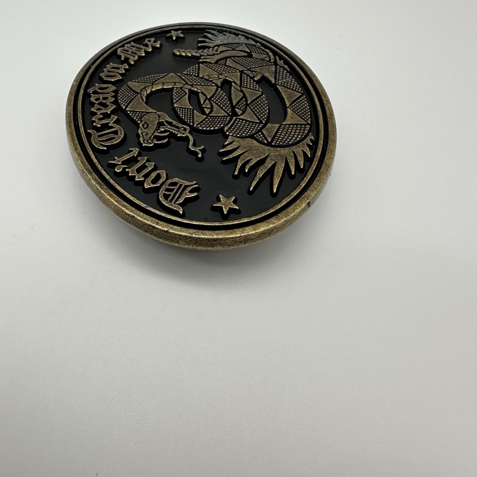Don’t Tread On Me Belt Buckle Gadsden Snake Bronze Black Enamel VTG Patriotic