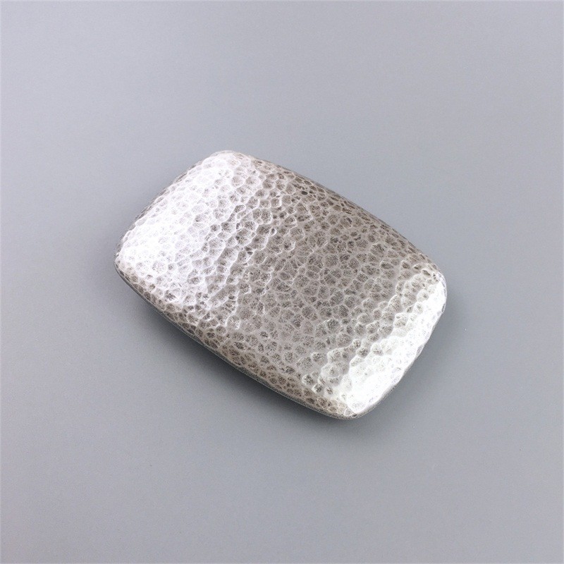 Vintage Silver Plated Hammer Forged Rectangle Belt Buckle also Stock in the US