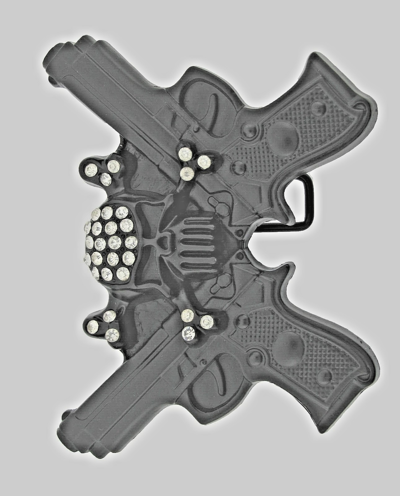 Skull Belt Buckles Black Bling Style Metal Vintage Halloween Gun Pirate Skeleton