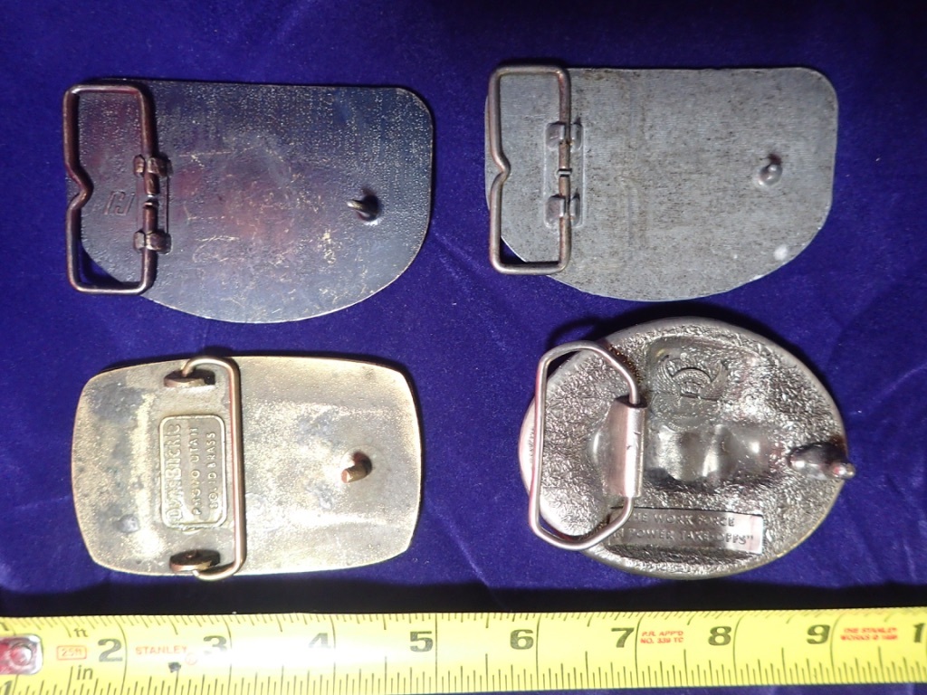 Lot of (4) Trucker Belt Buckles Eagle Buckets Raleigh Lights Power Take Off&rsquo;s