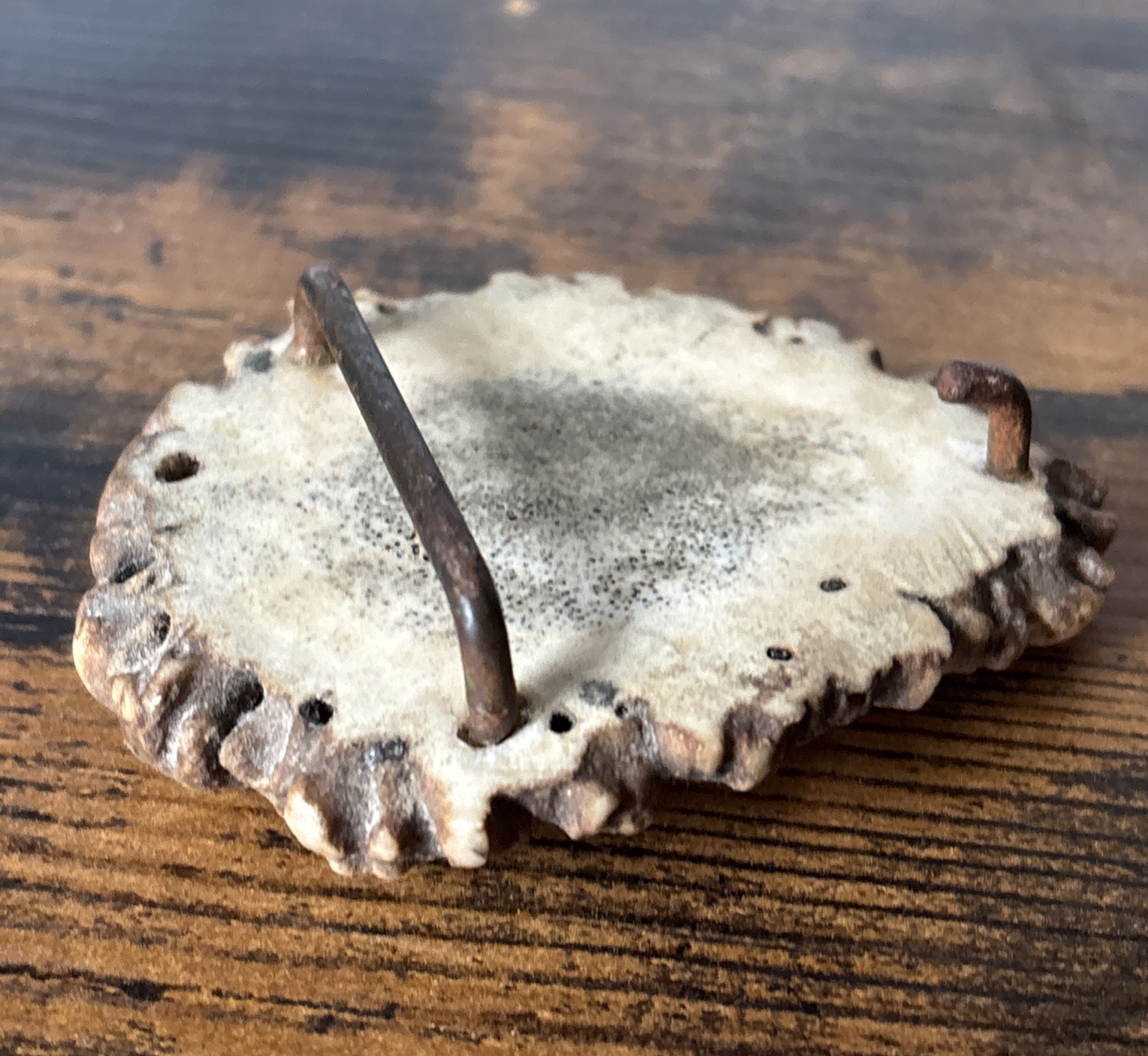 Vintage Handcrafted Elk Antler Burr Belt Buckle Buck Skull Arrow Design Disney