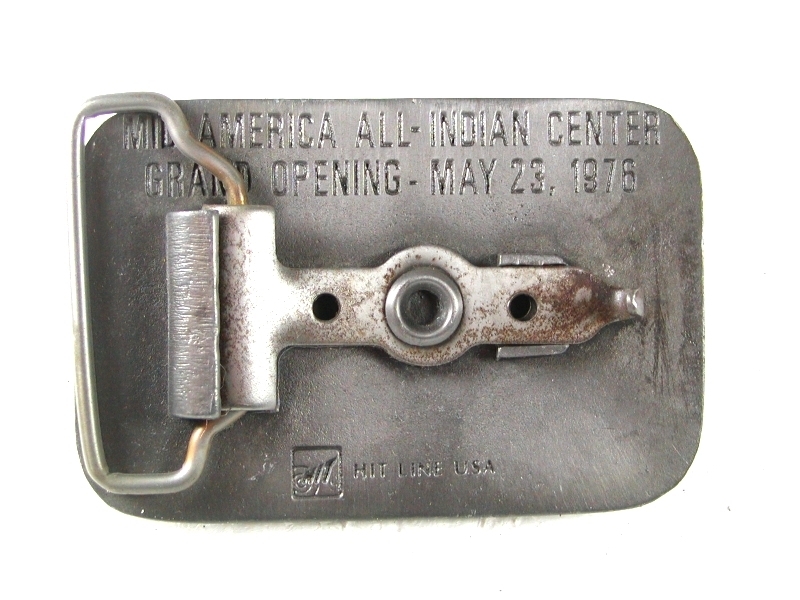 1979 Mid America All Indian Center Belt Buckle By HIT LINE U.S.A. 31916