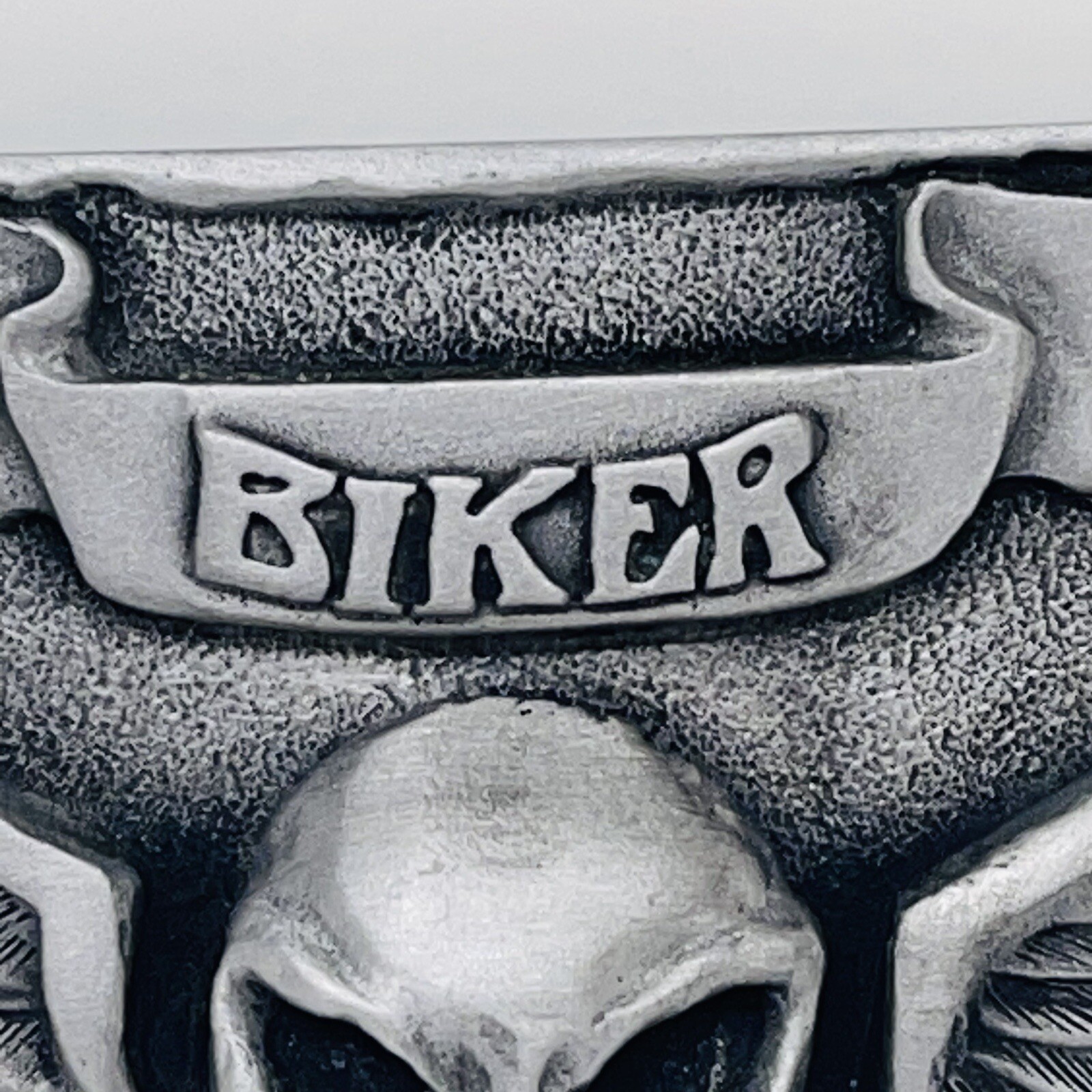 Vintage EASYRIDERS BIKER Metal Belt Buckle SKULL WINGS Chopper Bike Motorcycles