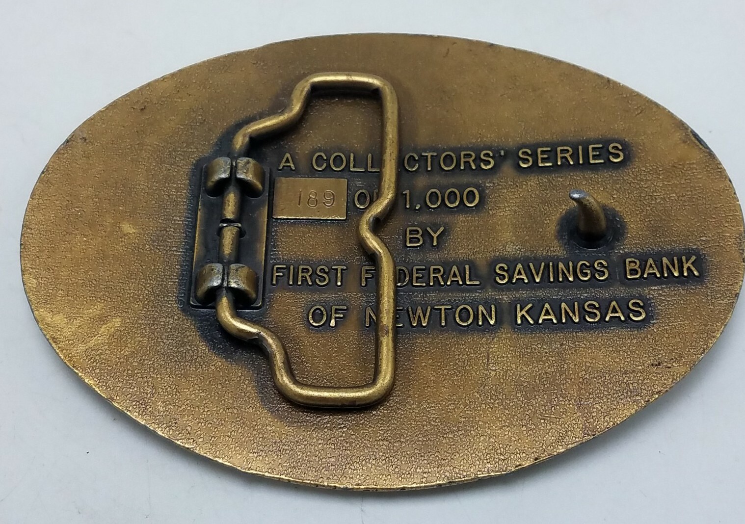 Vintage 1984 First Federal Savings Bank Newton Kansas Belt Buckle Ltd Ed #184