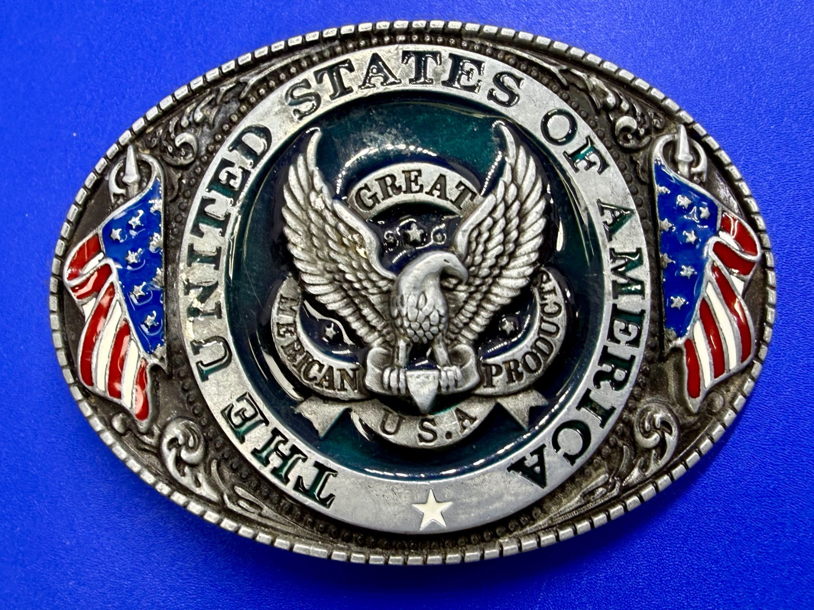The United States of America Patriots Eagle US Flag Emblem Belt Buckle