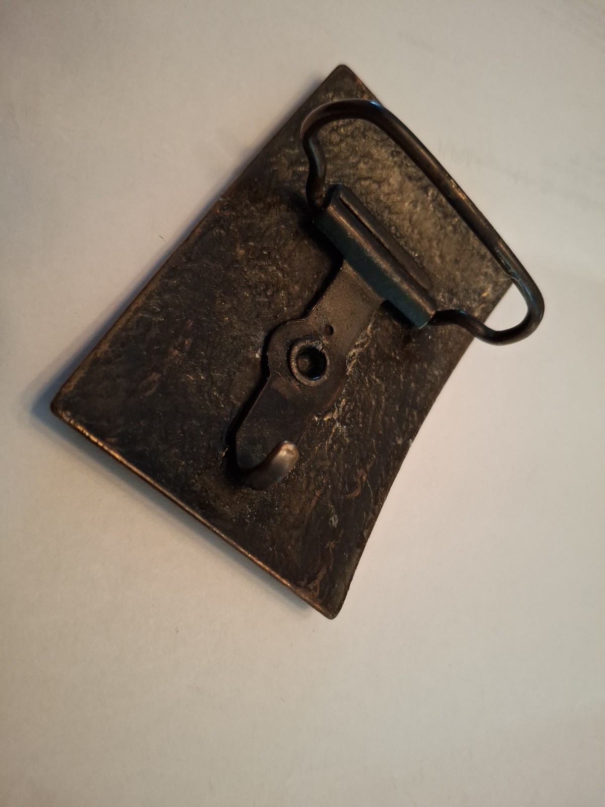 Vintage Lee Jeans Belt Buckle Brass Tone Raised Logo Rectangle 2&Prime; X 3&Prime;