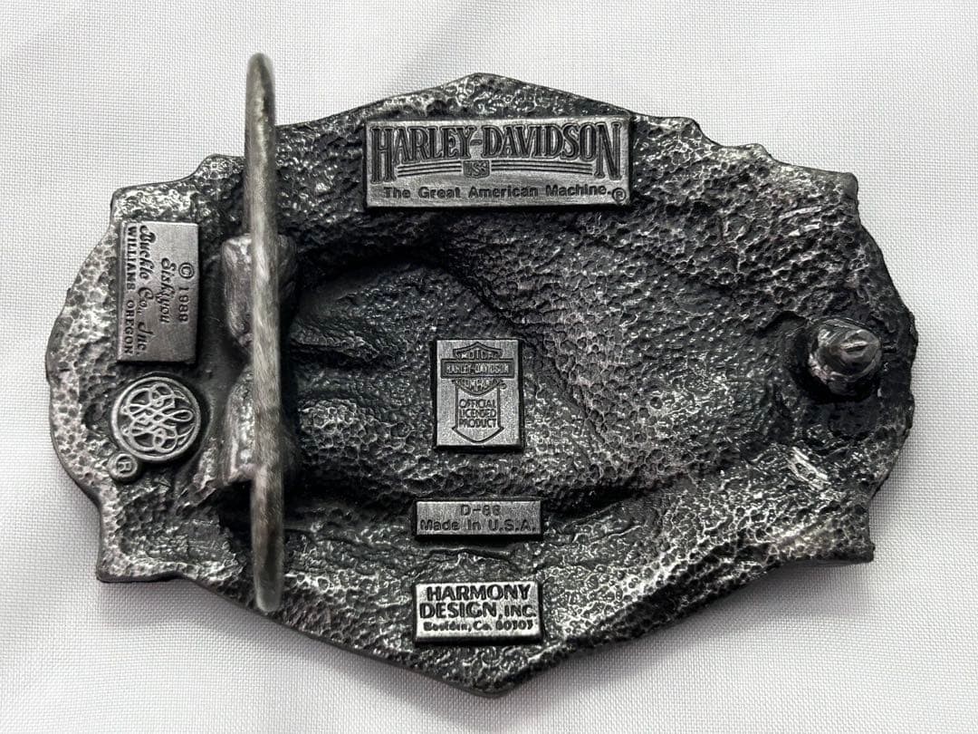 Harley Davidson Belt Buckle USA American Flag Bald Eagle D-88 Harmony 1988