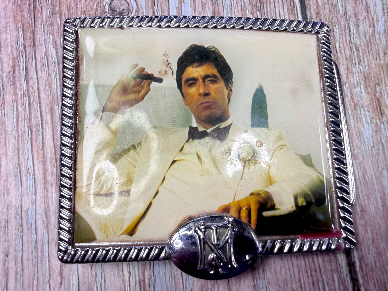 Scarface Movie Al Pacino Tony Montana Cigar Photo Universal Studios Belt Buckle