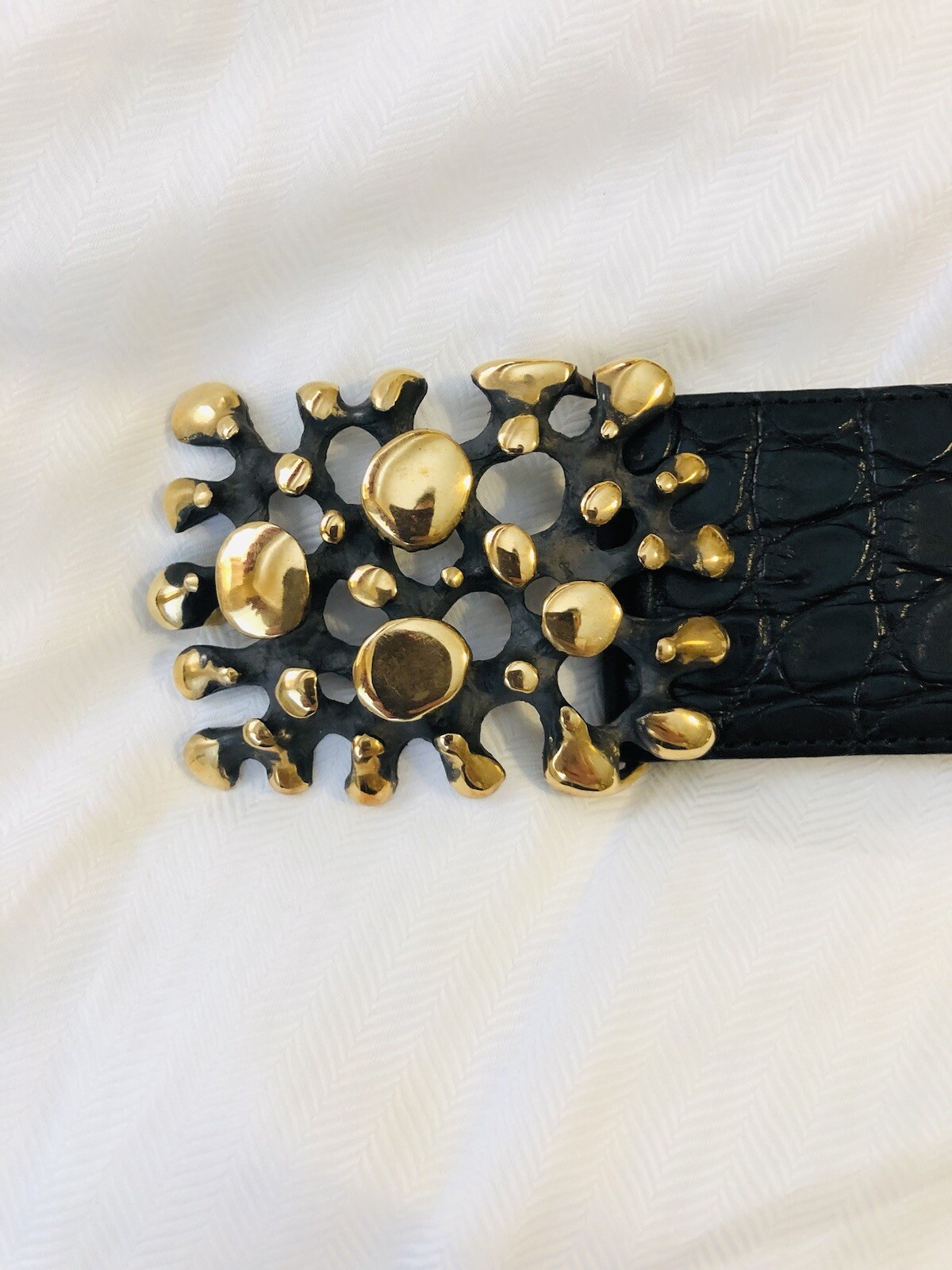 Limited Edition Tom Ford 18K Gold Plated Stud Pin Buckle Belt Men’s