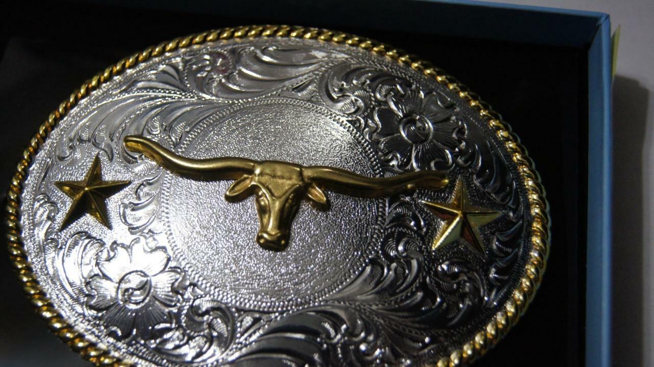 M&F WESTERN Nocona Western Belt Buckle Oval Longhorn 3757013