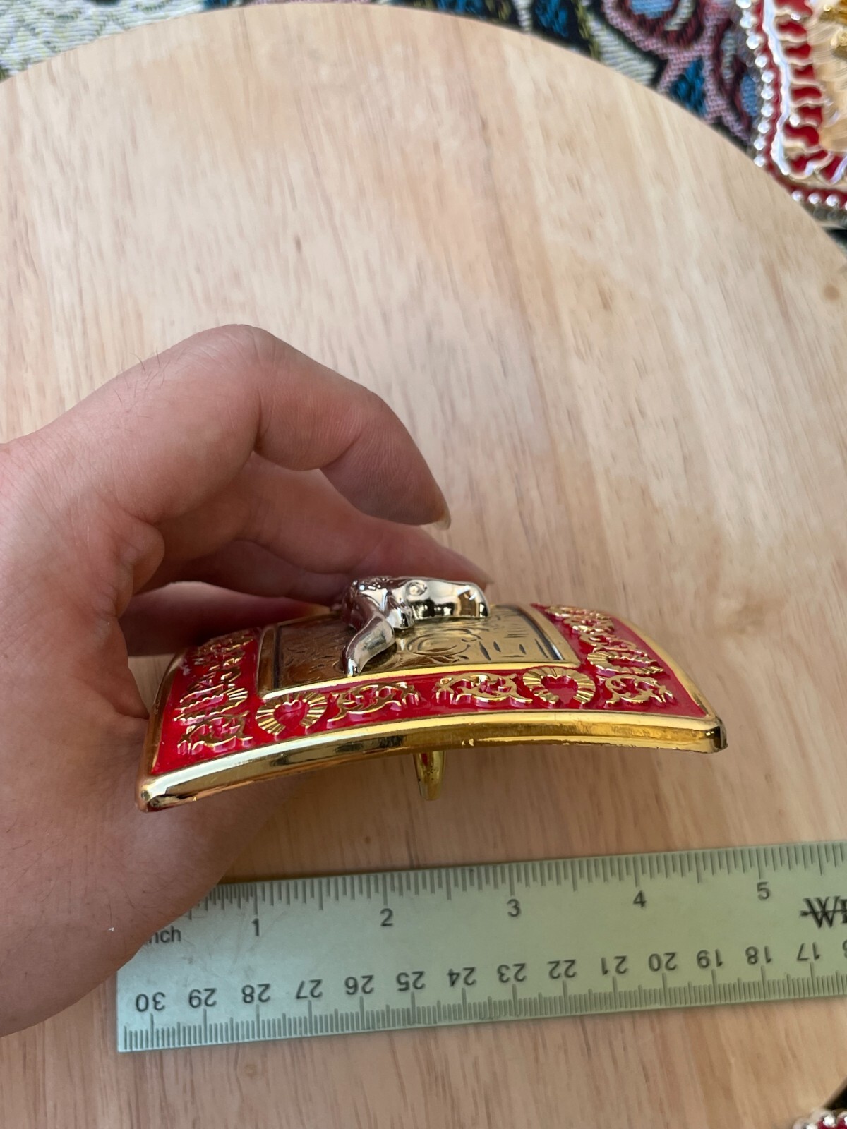 Western Buckle Gold Silver Red Longhorn Bull Cowboy Fit 2 » Hebillas Vaqueras
