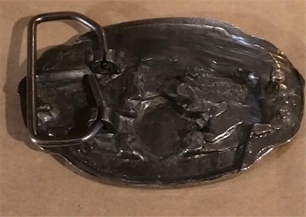 Vintage 1980s Eagle (Spread Wings) USA Shield Biker Belt Buckle Star Banner NICE