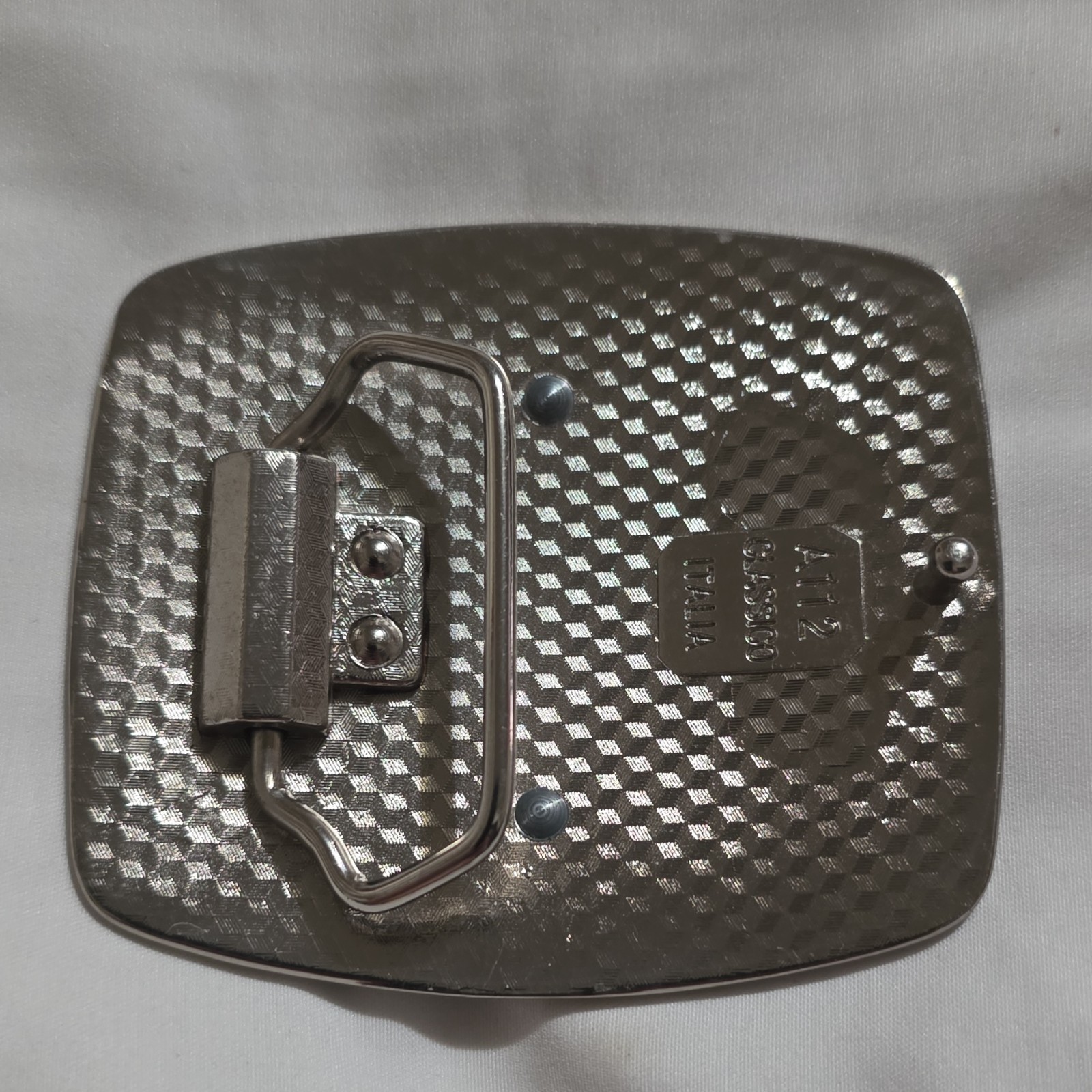 Vtg Classico Italia Silver Tone Logo Belt Buckle Interchangeable 1.5&Prime; A112 Italy
