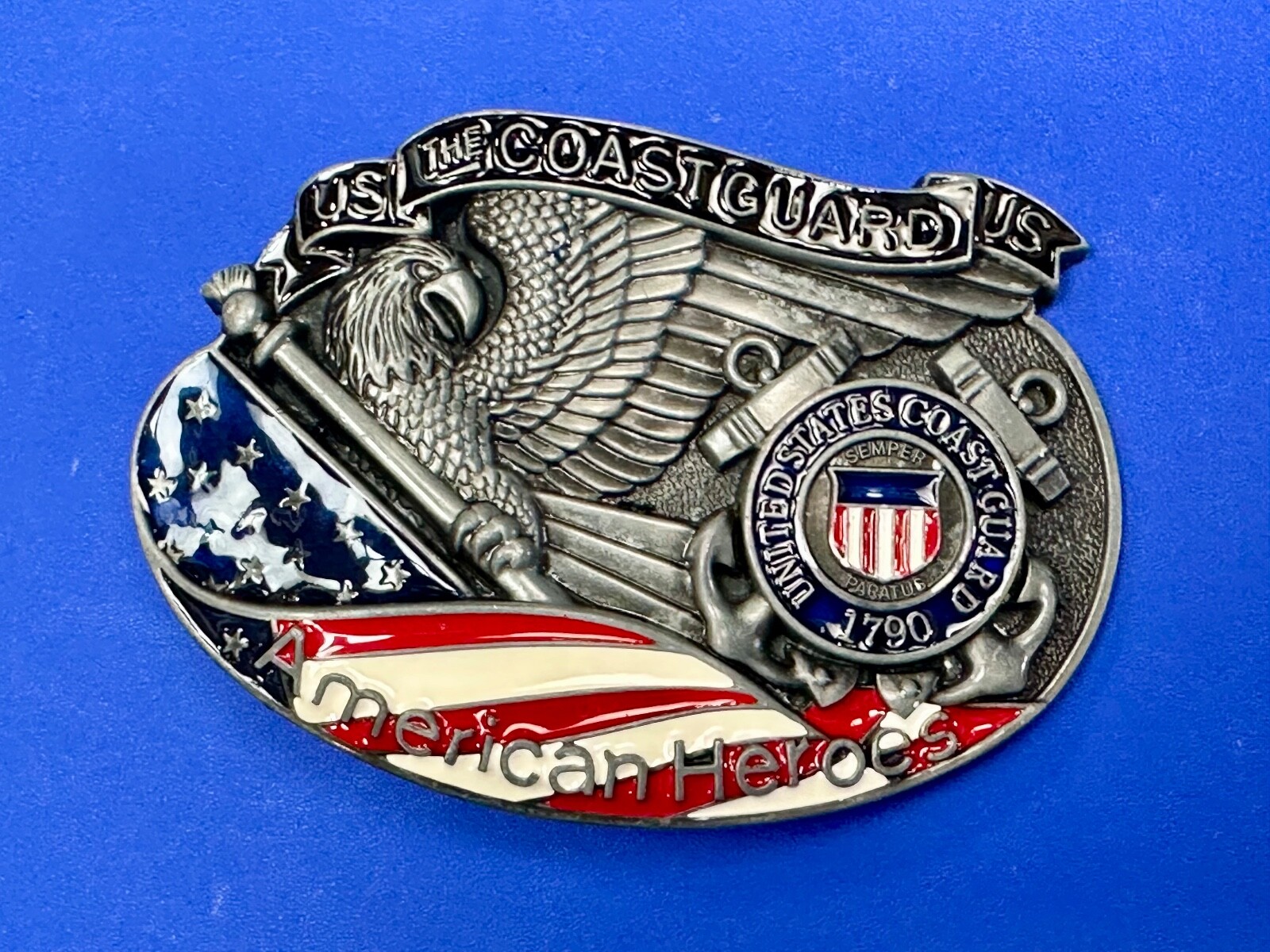 The Us Coastguard Raised Dimensional Belt Buckle America&rsquo;s Heroes