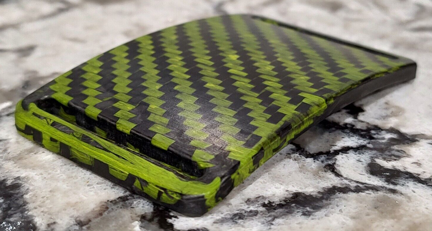 GRIP6 BELT BUCKLE – DARK MATTER CARBON FIBER with YELLOW – 1.5 INCH WIDE