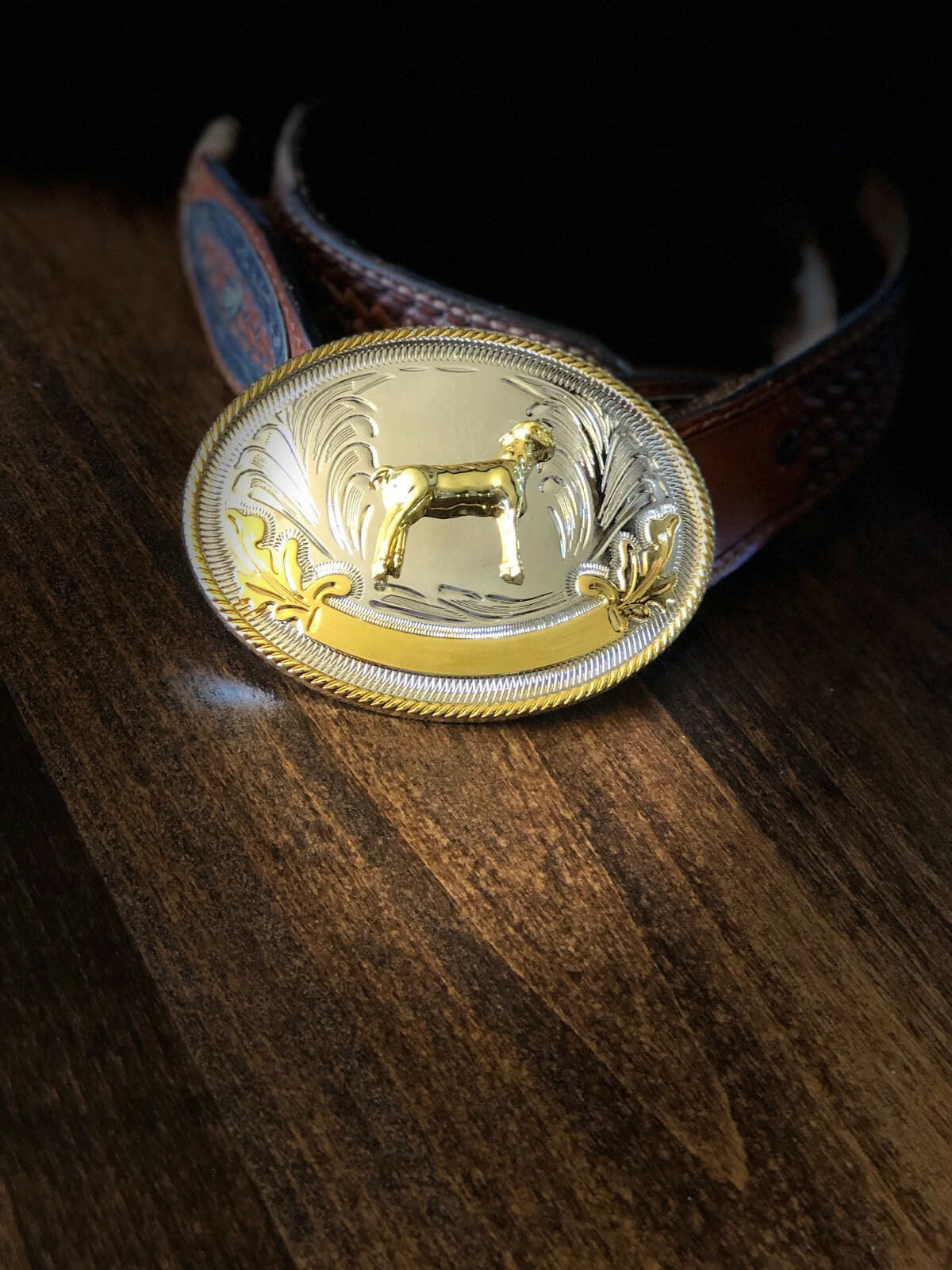 Large Oval FFA or 4-H Western Belt Buckle 3D Stock Show Sheep FREE SHIPPING