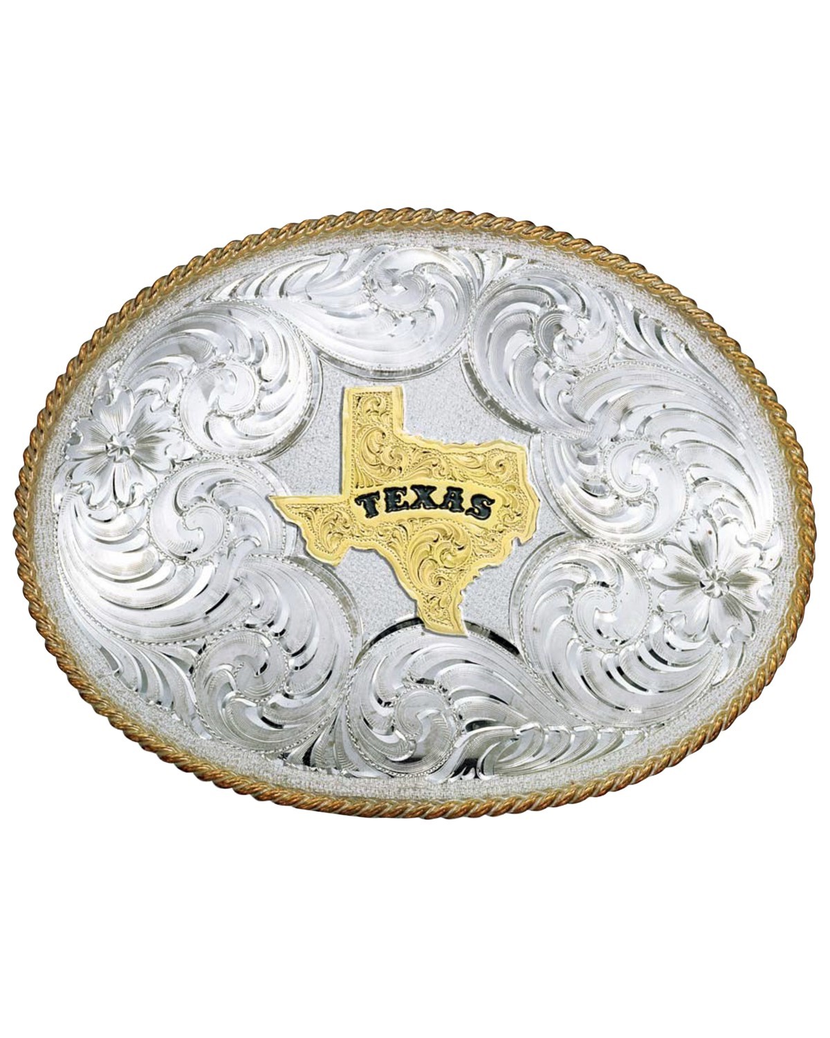 Montana Silversmiths Men's Twisted Rope Texas Belt Buckle Multi