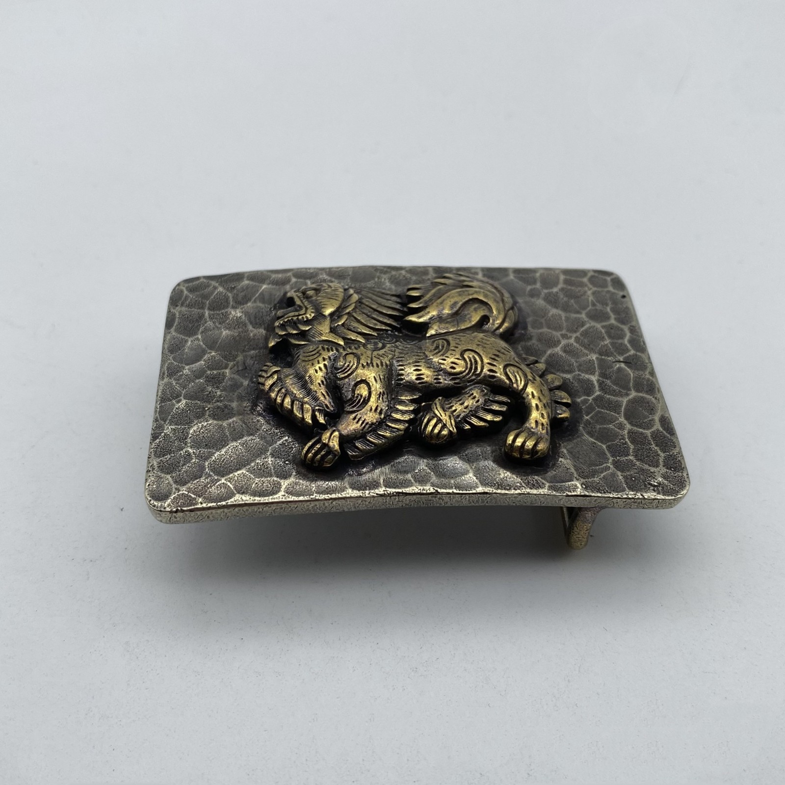 Vintage Old Silver Buckle,Mythology Kirin- Auspicious Beast, Belt Hardwares