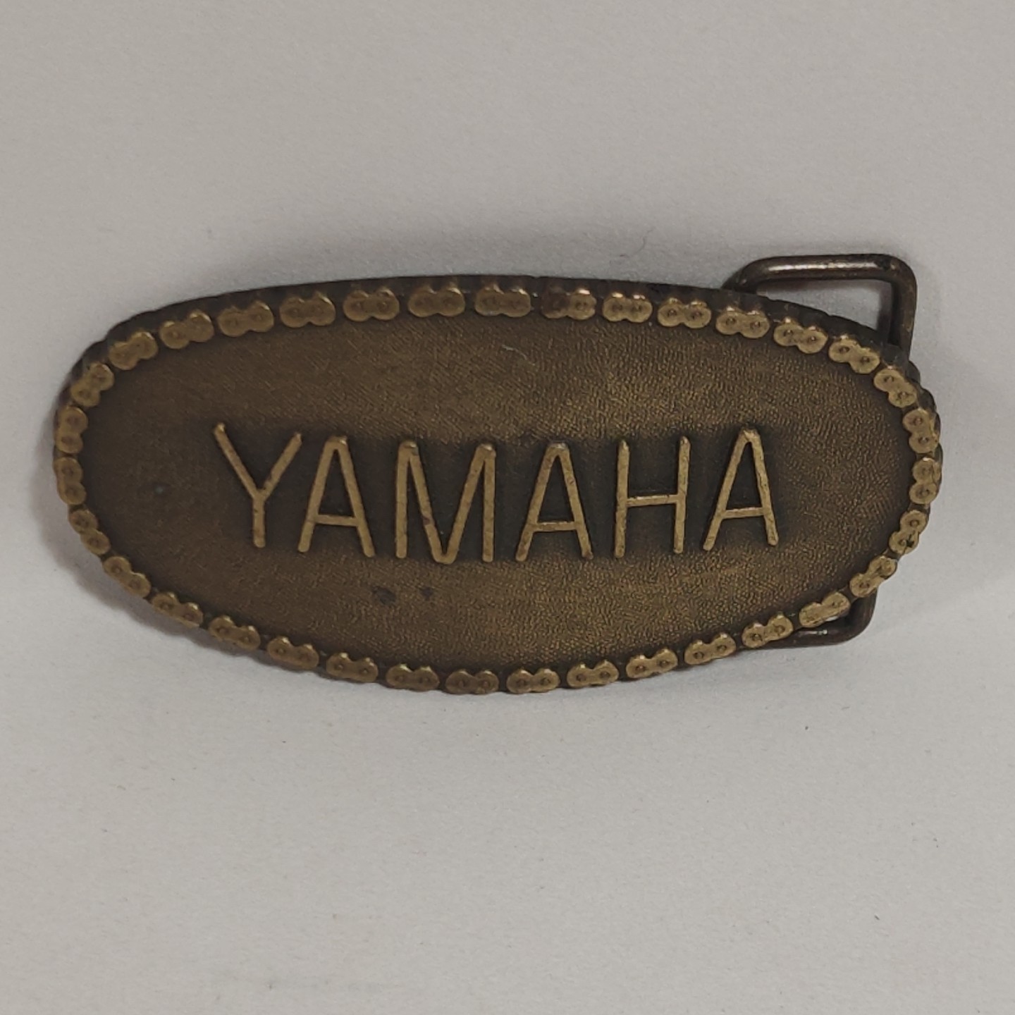 Yamaha Motorcycle Chain Belt Buckle Brass 1970&rsquo;s Vintage Worn Functional