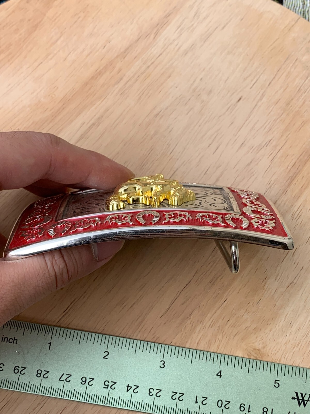 Western Buckle Gold Silver Red Horse Rider Cowboy Fit 2 » Hebilla Vaquero
