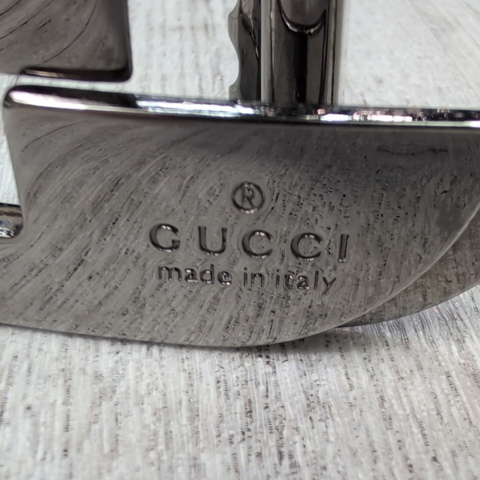 Authentic GUCCI Silver Tone Interlocking G Belt Buckle Made in Italy Designer